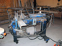 Machine that puts the crimp in the fence uprights... the horizontal rods are welded to the uprights.